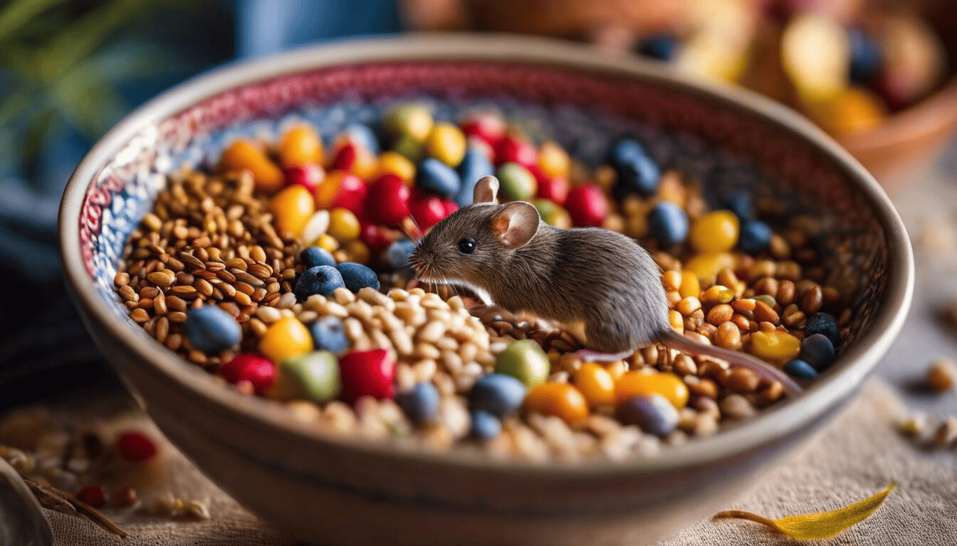 mouse in a bowl of grains